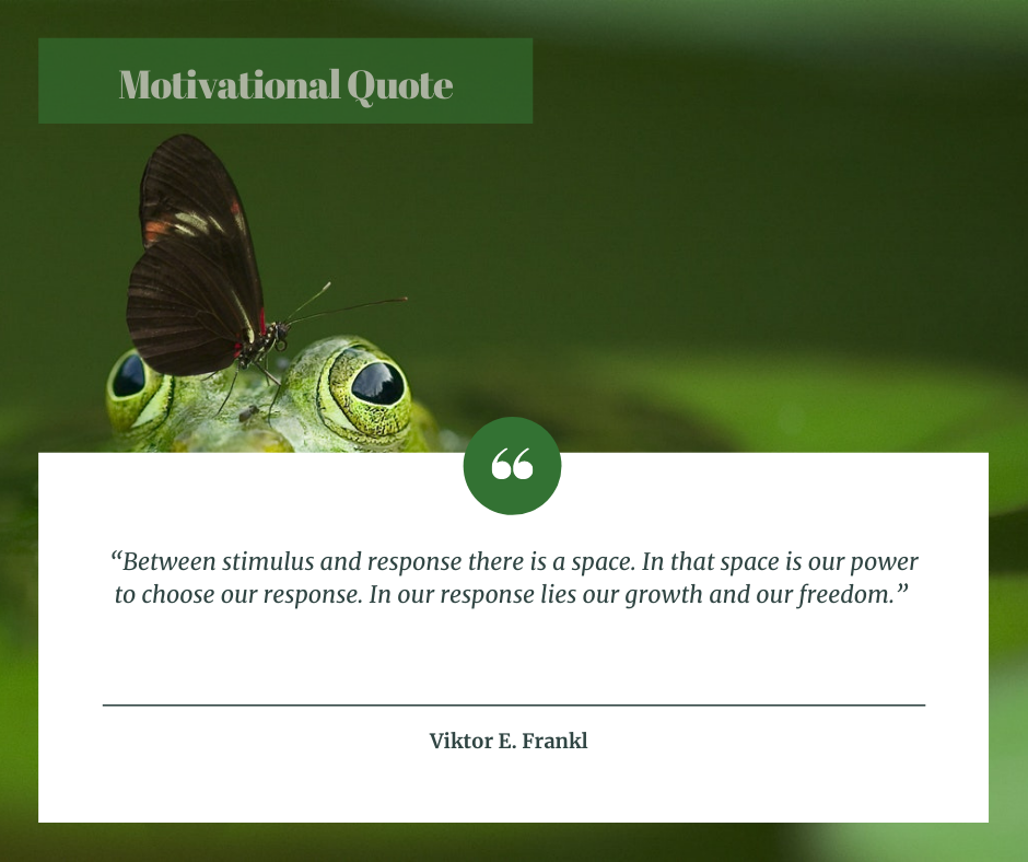 Between stimulus and response there is a space. In that space is our power to choose our response. In our response lies our growth and our freedom. - Viktor E. Frankl